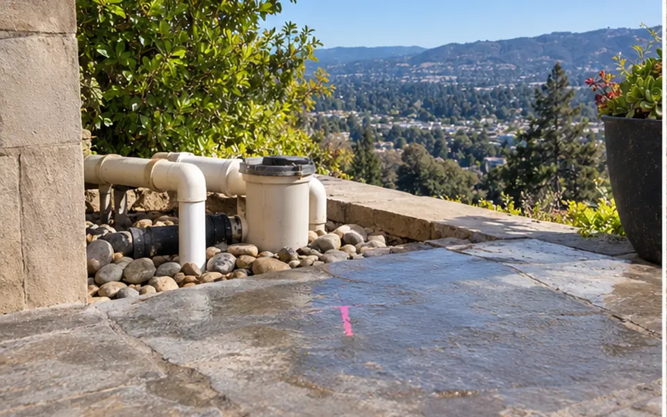 Leak Detection in Castro Valley, CA — non-invasive acoustic and thermal leak pinpointing mark before opening