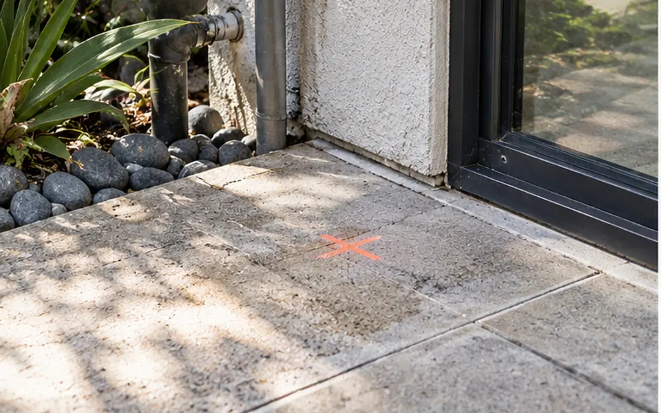 Commercial Leak Detection in Newark, CA — non-invasive acoustic and thermal leak pinpointing mark before opening