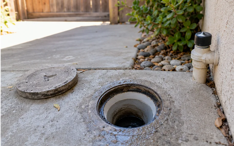Sewer Camera Inspection in Newark, CA — precision small-opening access and verified leak repair completion
