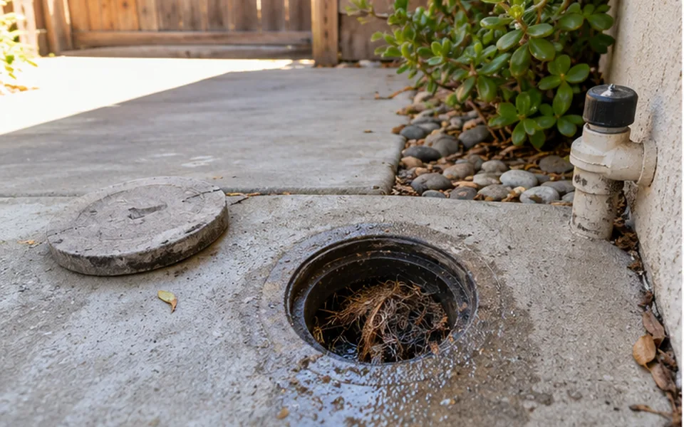 Sewer Camera Inspection in Newark, CA — non-invasive acoustic and thermal leak pinpointing mark before opening