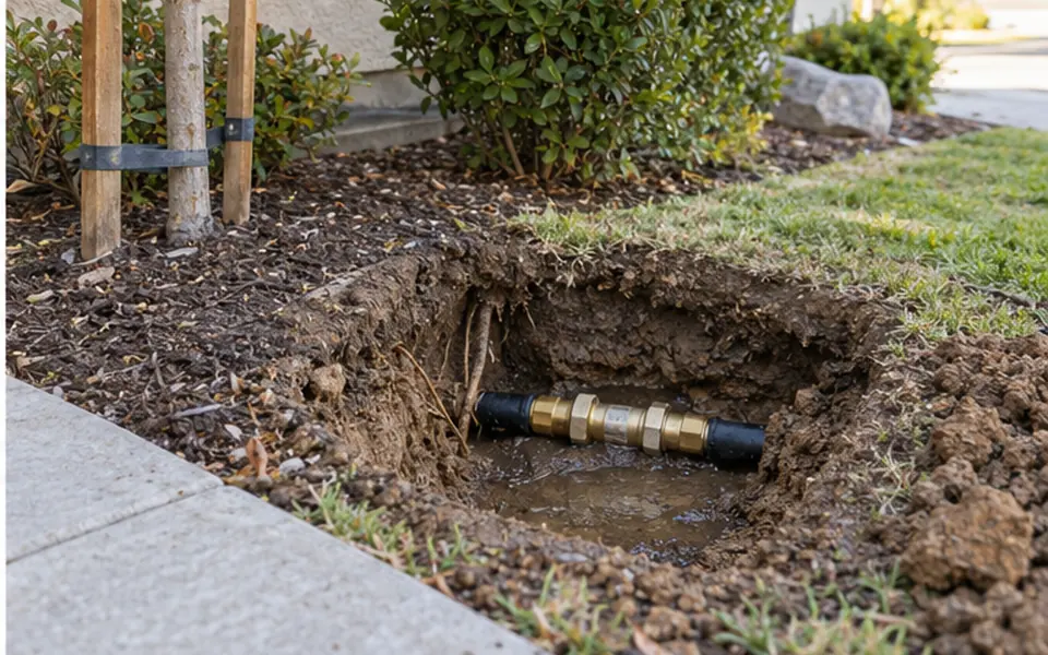 Main Water Line Leak Detection in Newark — precision small-opening access and verified leak repair completion