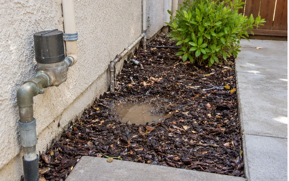 Water Line Repair in Newark, CA — non-invasive acoustic and thermal leak pinpointing mark before opening